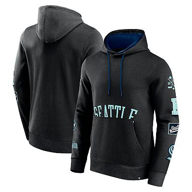 Men's Fanatics Branded Black Seattle Kraken Wild Winner Fleece Pullover Hoodie