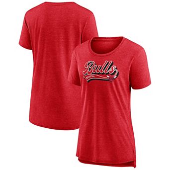 Women's Fanatics Branded Heather Red Chicago Bulls League Leader Tri-Blend T-Shirt