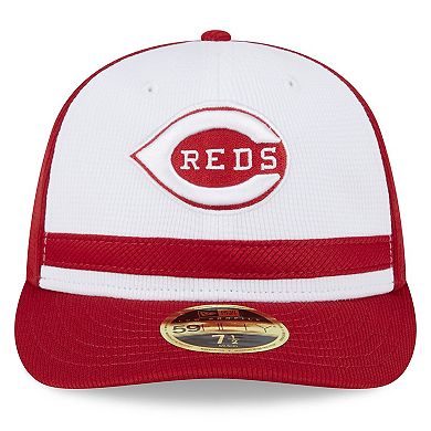 Men's New Era White Cincinnati Reds 2025 Batting Practice Low Profile 59FIFTY Fitted Hat