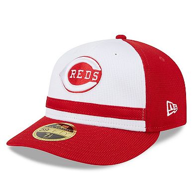 Men's New Era  White Cincinnati Reds 2024 Batting Practice Low Profile 59FIFTY Fitted Hat