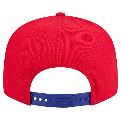 Men's New Era White/Blue Detroit Pistons Throwback Gradient Tech Font 9FIFTY Snapback Hat