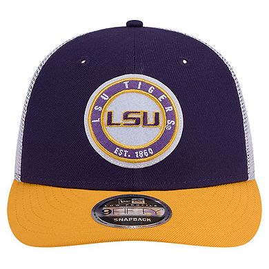 Men's New Era Purple LSU Tigers Throwback Circle Patch 9FIFTY Trucker Snapback Hat