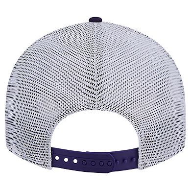 Men's New Era Purple LSU Tigers Throwback Circle Patch 9FIFTY Trucker Snapback Hat