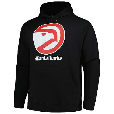 Men's Mitchell & Ness Black Atlanta Hawks Hardwood Classics Big & Tall Pullover Hoodie