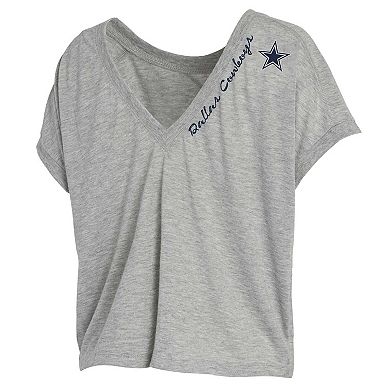 Women's WEAR by Erin Andrews Heather Gray Dallas Cowboys Reversible T-Shirt