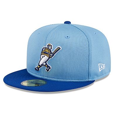 Men's New Era  Light Blue Milwaukee Brewers 2024 Batting Practice 59FIFTY Fitted Hat