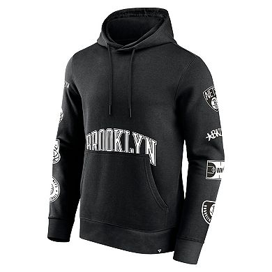 Men's Fanatics Branded Black Brooklyn Nets Home Court Pullover Hoodie