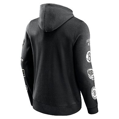 Men's Fanatics Branded Black Brooklyn Nets Home Court Pullover Hoodie