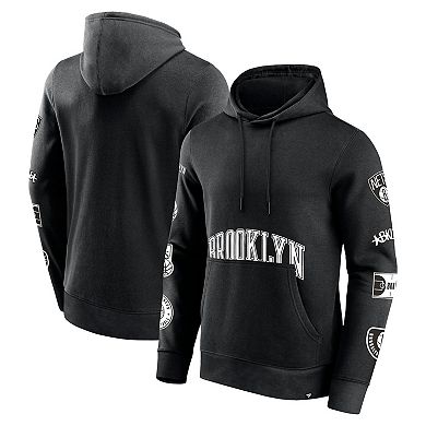 Men's Fanatics Branded Black Brooklyn Nets Home Court Pullover Hoodie