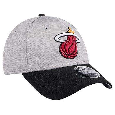 Men's New Era Heather Gray/Black Miami Heat Active Digi-Tech Two-Tone 9FORTY Adjustable Hat