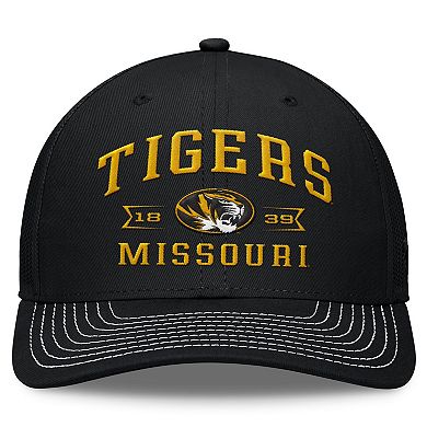 Men's Top of the World Black Missouri Tigers Carson Trucker Adjustable Hat