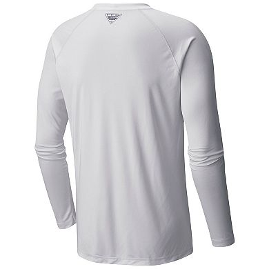 Men's  Columbia White New York Rangers Terminal Tackle Omni-Shade Raglan Long Sleeve T-Shirt