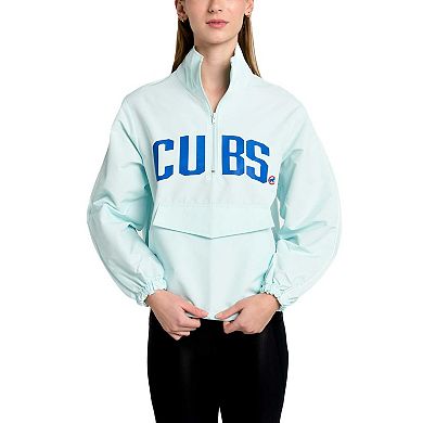Women's Lusso Light Blue Chicago Cubs Parker Half-Zip Jacket