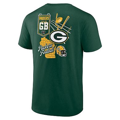 Men's Fanatics Branded Green Green Bay Packers Split Zone T-Shirt
