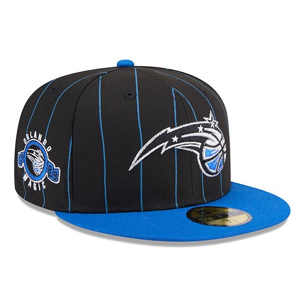 Men's New Era Black/Blue Orlando Magic Pinstripe Two-Tone 59FIFTY ...