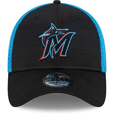 Men's New Era Black Miami Marlins Neo 39THIRTY Flex Hat