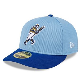 Men's New Era Light Blue Milwaukee Brewers 2024 Batting Practice Low Profile 59FIFTY Fitted Hat