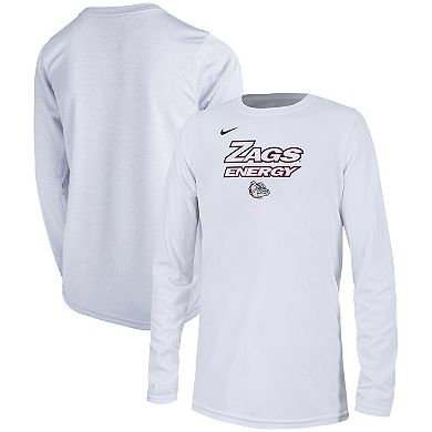 Youth Nike  White Gonzaga Bulldogs 2024 On-Court Bench Energy T-Shirt