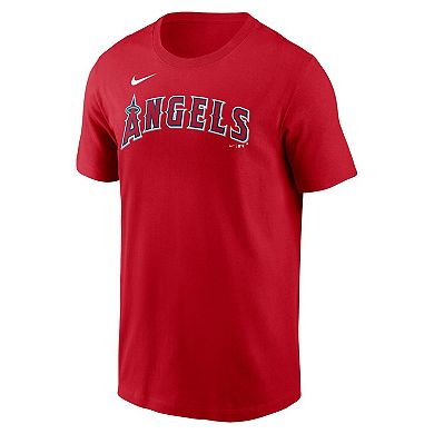 Men's Nike Red Los Angeles Angels Fuse Wordmark T-Shirt