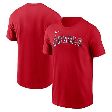 Men's Nike Red Los Angeles Angels Fuse Wordmark T-Shirt