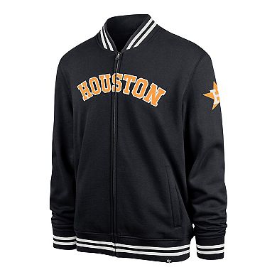 Men's '47 Navy Houston Astros Wax Pack Pro Camden Full-Zip Track Jacket