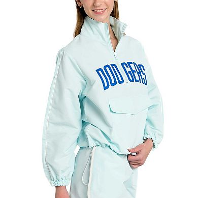 Women's Lusso Light Blue Los Angeles Dodgers Parker Half-Zip Jacket