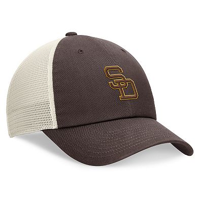 Men's Nike Brown San Diego Padres Cooperstown Collection Rewind Club Trucker Adjustable Hat