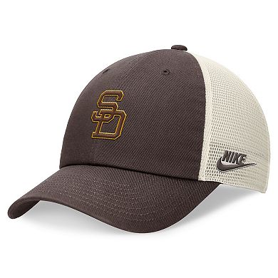 Men's Nike Brown San Diego Padres Cooperstown Collection Rewind Club Trucker Adjustable Hat
