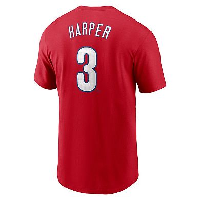 Men's Nike Bryce Harper Red Philadelphia Phillies Fuse Name & Number T-Shirt