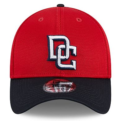 Men's New Era Red Washington Nationals 2024 Batting Practice 39THIRTY Flex Hat