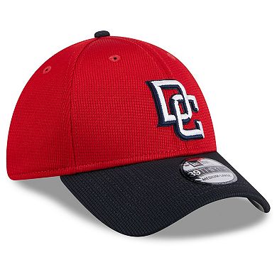 Men's New Era Red Washington Nationals 2024 Batting Practice 39THIRTY Flex Hat