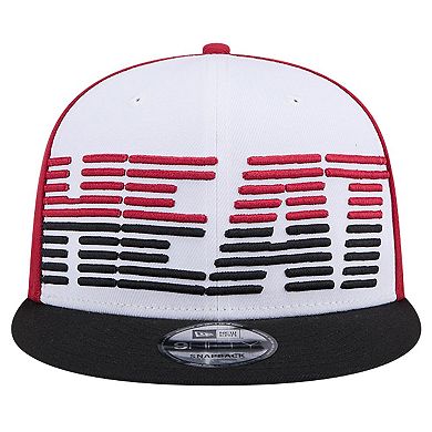 Men's New Era White/Black Miami Heat Throwback Gradient Tech Font 9FIFTY Snapback Hat