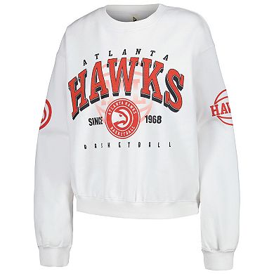 Women's Heather Gray Atlanta Hawks Oversized Pullover Sweatshirt