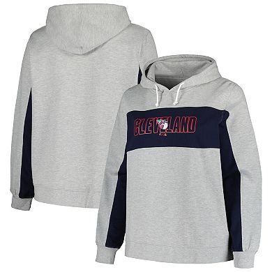 Women's Profile Heather Gray Cleveland Guardians Plus Size Pullover Hoodie