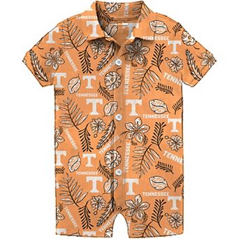 Infant Wes & Willy Tennessee Orange Tennessee Volunteers Vintage Floral Romper