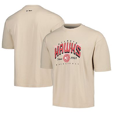 Unisex Qore Cream Atlanta Hawks Oversized Game Day Cozy Half Sleeve T-Shirt