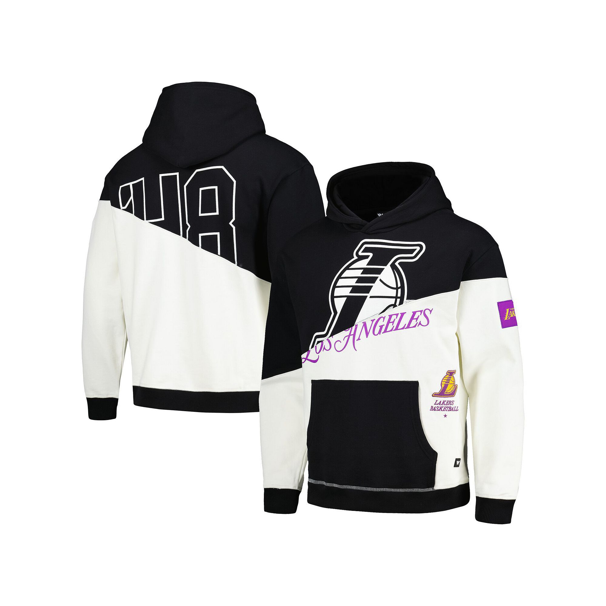 Unisex The Wild Collective Black Los Angeles Lakers Split Pullover Hoodie, 