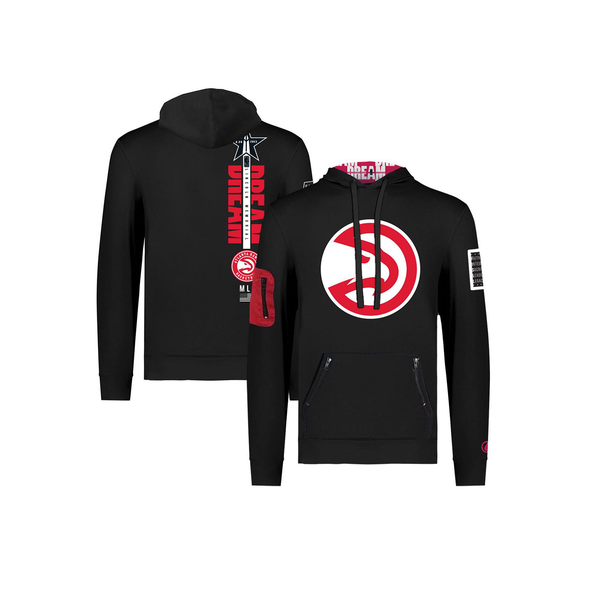 Unisex FISLL x Black History Collection  Black Atlanta Hawks Pullover Hoodi