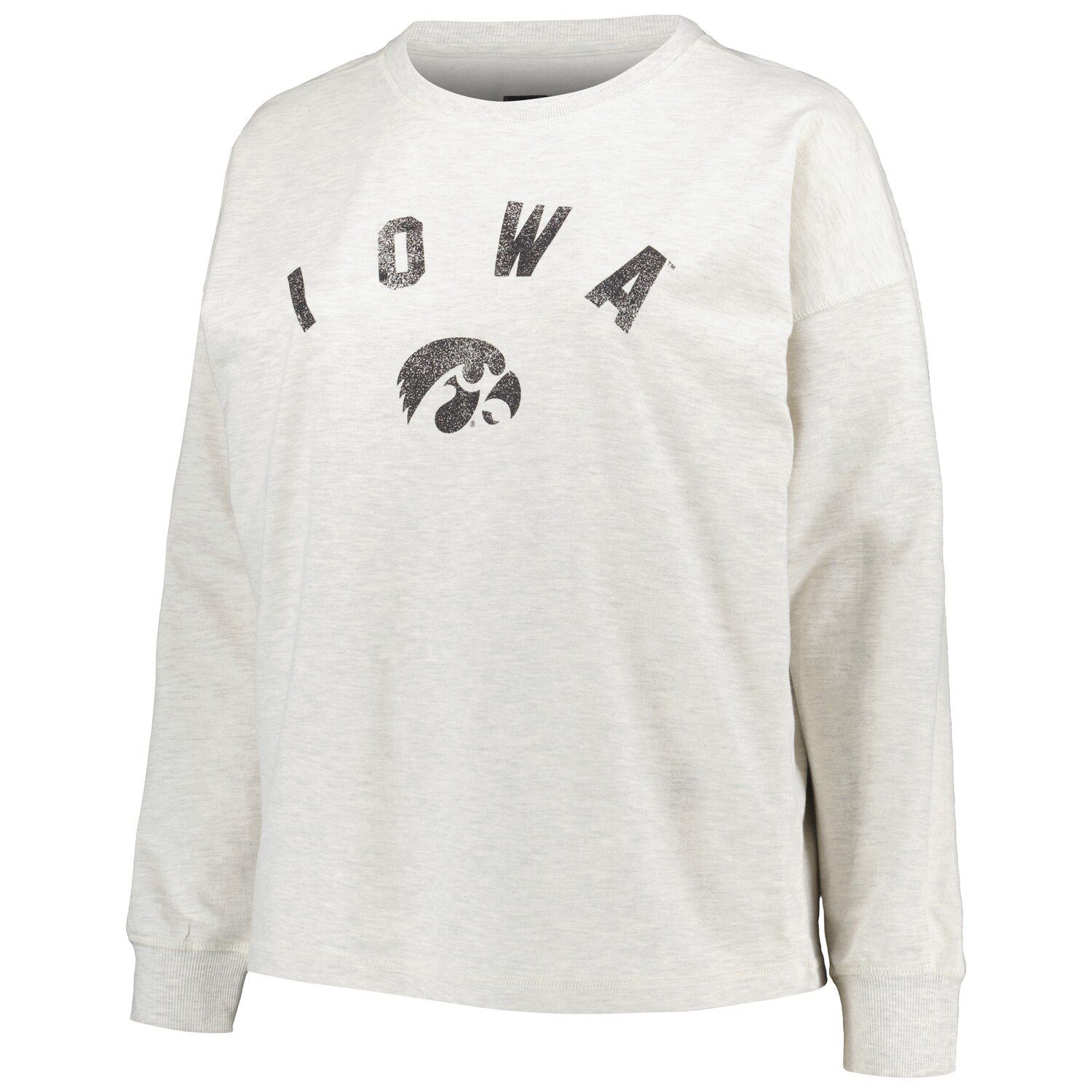 Chicka-D NCAA Iowa Hawkeyes Women's Pullover Sweatshirt - Burnout Fleece, Oatmeal, Large - View #6