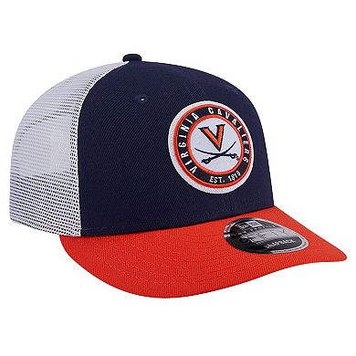 Men's New Era Navy Virginia Cavaliers Throwback Circle Patch 9FIFTY Trucker Snapback Hat