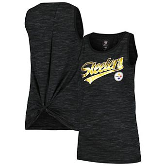 Women's New Era Black Pittsburgh Steelers Space Dye Active Tank Top