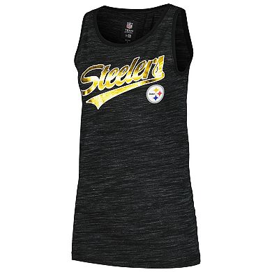 Women's New Era Black Pittsburgh Steelers Space Dye Active Tank Top