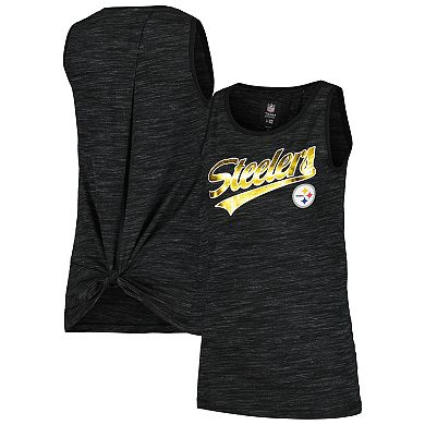 Women's New Era Black Pittsburgh Steelers Space Dye Active Tank Top