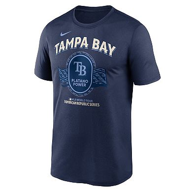 Men's Nike Navy Tampa Bay Rays Dominican Republic Series Legend T-Shirt