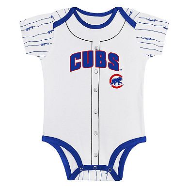 Newborn & Infant Gray/White Chicago Cubs Two-Pack Play Ball Bodysuit Set