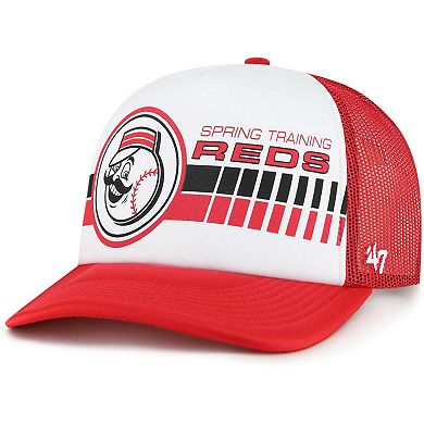 Men's '47  White/Red Cincinnati Reds 2024 Spring Training Foam Trucker Adjustable Hat