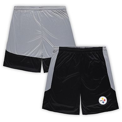 Men's Fanatics Branded Black Pittsburgh Steelers Big & Tall Team Logo Shorts