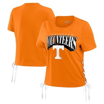 Women's WEAR by Erin Andrews Tennessee Orange Tennessee Volunteers Side Lace-Up Modest Crop T-Shirt