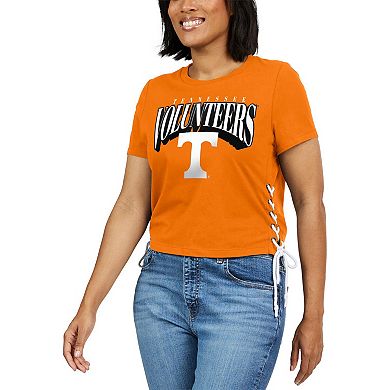 Women's WEAR by Erin Andrews Tennessee Orange Tennessee Volunteers Side Lace-Up Modest Crop T-Shirt