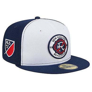 Men's New Era White/Navy New England Revolution 2024 Kick Off Collection 59FIFTY Fitted Hat